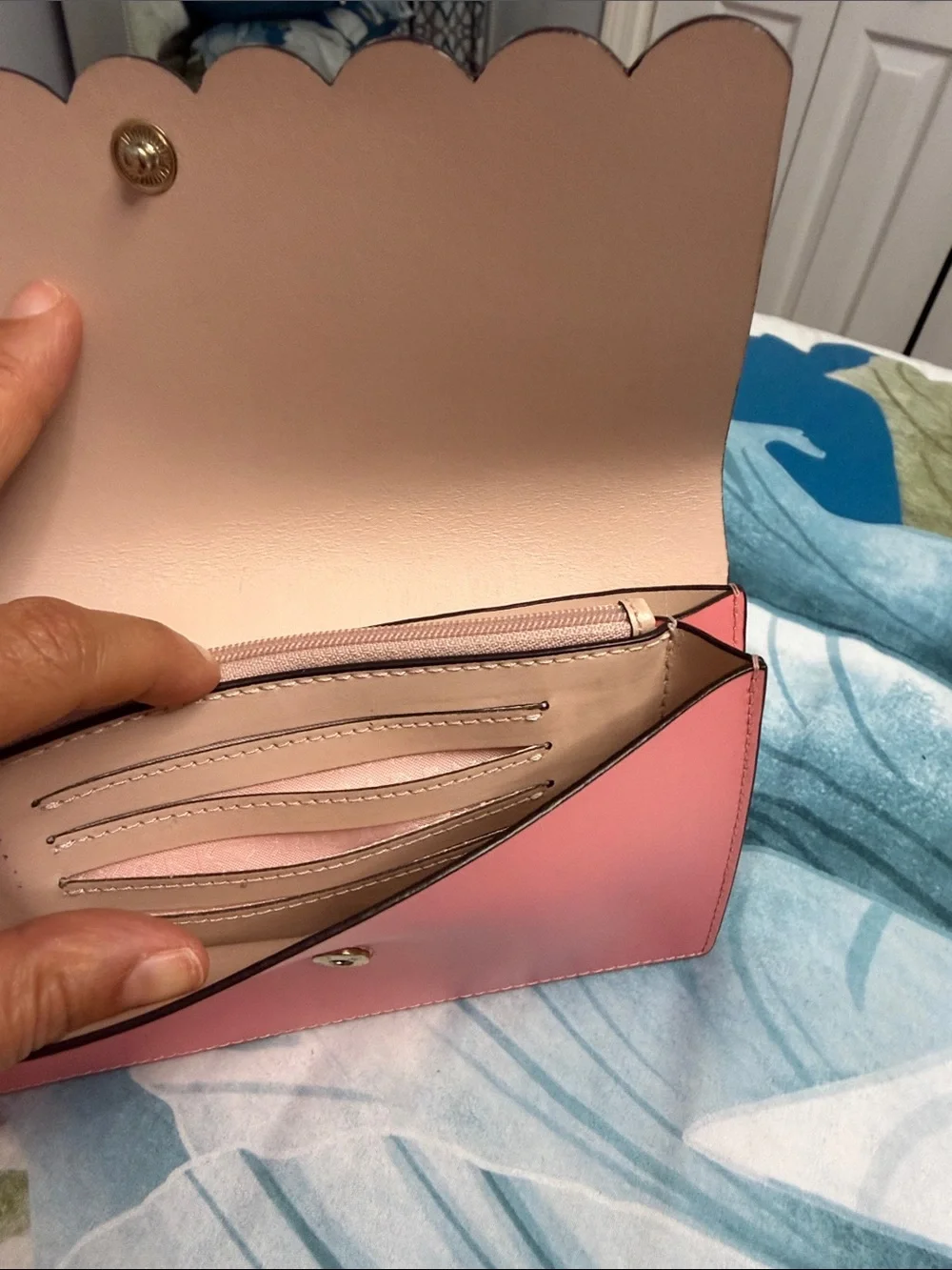 kate spade Pink Scallop-Edge Envelope Clutch